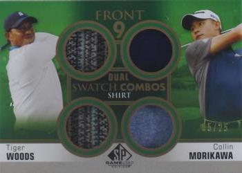 2021 SP Game Used - Front 9 Dual Swatch Combos #F92-WM Tiger Woods / Collin Morikawa Front