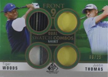 2021 SP Game Used - Front 9 Dual Swatch Combos #F92-WT Tiger Woods / Justin Thomas Front