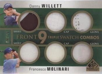 2021 SP Game Used - Front 9 Triple Swatch Combos #F93-WM Danny Willett / Francesco Molinari Front