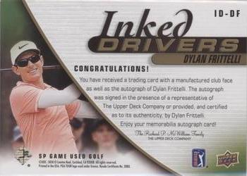 2021 SP Game Used - Inked Drivers #ID-DF Dylan Frittelli Back