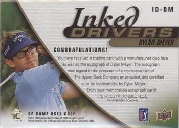 2021 SP Game Used - Inked Drivers #ID-DM Dylan Meyer Back