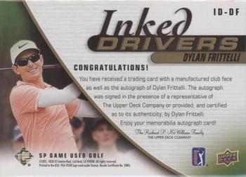 2021 SP Game Used - Inked Drivers Black #ID-DF Dylan Frittelli Back