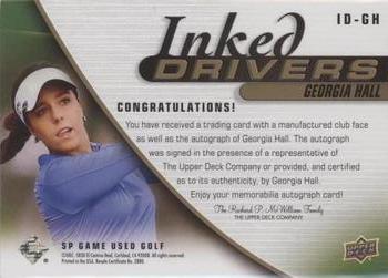 2021 SP Game Used - Inked Drivers Black #ID-GH Georgia Hall Back