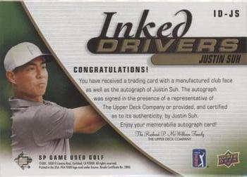 2021 SP Game Used - Inked Drivers Black #ID-JS Justin Suh Back