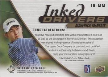 2021 SP Game Used - Inked Drivers Black #ID-MM Maverick McNealy Back