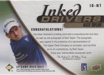 2021 SP Game Used - Inked Drivers Black #ID-NT Nick Taylor Back