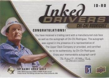 2021 SP Game Used - Inked Drivers Black #ID-RO Chi-Chi Rodriguez Back