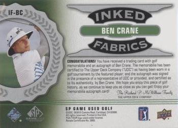 2021 SP Game Used - Inked Fabrics #IF-BC Ben Crane Back
