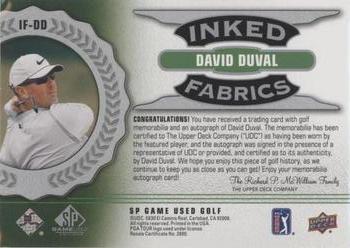 2021 SP Game Used - Inked Fabrics #IF-DD David Duval Back