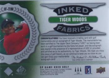 2021 SP Game Used - Inked Fabrics #IF-TW Tiger Woods Back