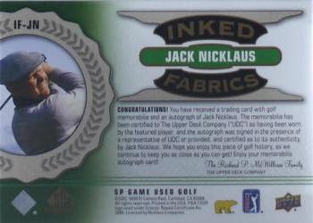 2021 SP Game Used - Inked Fabrics Spectrum #IF-JN Jack Nicklaus Back