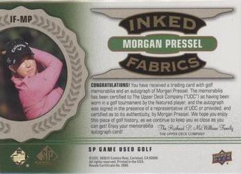 2021 SP Game Used - Inked Fabrics Spectrum #IF-MP Morgan Pressel Back