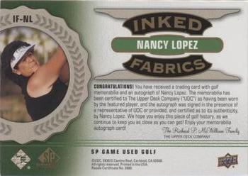 2021 SP Game Used - Inked Fabrics Spectrum #IF-NL Nancy Lopez Back