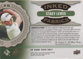 2021 SP Game Used - Inked Fabrics Spectrum #IF-SL Stacy Lewis Back