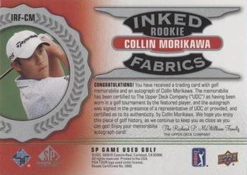 2021 SP Game Used - Inked Rookie Fabrics #IRF-CM Collin Morikawa Back