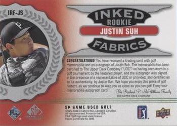 2021 SP Game Used - Inked Rookie Fabrics #IRF-JS Justin Suh Back