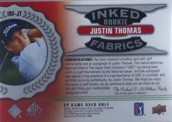 2021 SP Game Used - Inked Rookie Fabrics #IRF-JT Justin Thomas Back