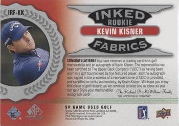 2021 SP Game Used - Inked Rookie Fabrics #IRF-KK Kevin Kisner Back