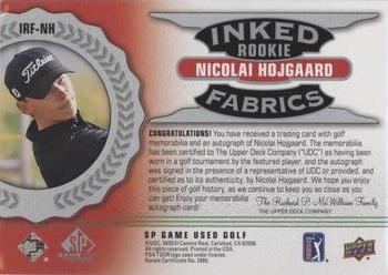 2021 SP Game Used - Inked Rookie Fabrics #IRF-NH Nicolai Hojgaard Back