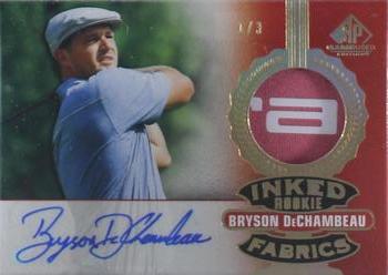 2021 SP Game Used - Inked Rookie Fabrics Spectrum #IRF-BD Bryson DeChambeau Front