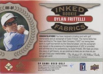 2021 SP Game Used - Inked Rookie Fabrics Spectrum #IRF-DF Dylan Frittelli Back
