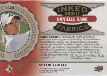 2021 SP Game Used - Inked Rookie Fabrics Spectrum #IRF-DK Danielle Kang Back