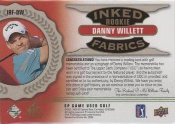 2021 SP Game Used - Inked Rookie Fabrics Spectrum #IRF-DW Danny Willett Back