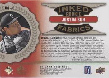 2021 SP Game Used - Inked Rookie Fabrics Spectrum #IRF-JS Justin Suh Back