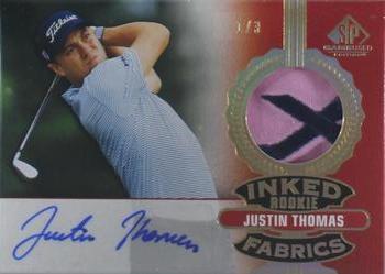 2021 SP Game Used - Inked Rookie Fabrics Spectrum #IRF-JT Justin Thomas Front