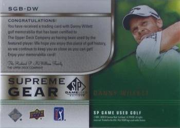 2021 SP Game Used - Supreme Gear #SGB-DW Danny Willett Back