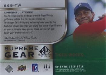 2021 SP Game Used - Supreme Gear #SGB-TW Tiger Woods Back