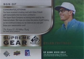 2021 SP Game Used - Supreme Gear #SGS-DF Dylan Frittelli Back