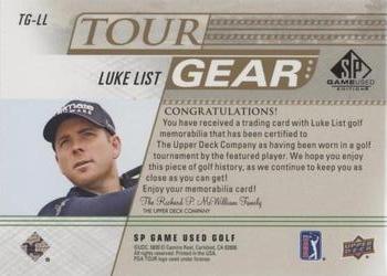 2021 SP Game Used - Tour Gear Gold #TG-LL Luke List Back