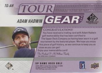 2021 SP Game Used - Tour Gear Purple #TG-AH Adam Hadwin Back