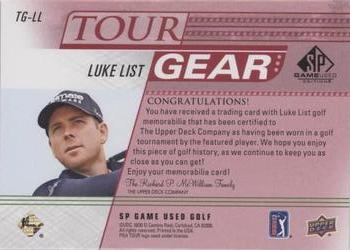 2021 SP Game Used - Tour Gear Red #TG-LL Luke List Back