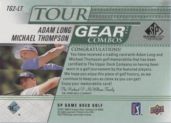 2021 SP Game Used - Tour Gear Combos Green #TG2-LT Adam Long / Michael Thompson Back