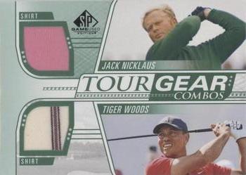 2021 SP Game Used - Tour Gear Combos Green #TG2-NW Tiger Woods / Jack Nicklaus Front