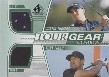 2021 SP Game Used - Tour Gear Combos Green #TG2-TF Justin Thomas / Tony Finau Front