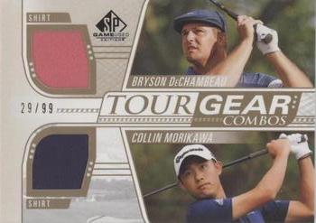 2021 SP Game Used - Tour Gear Combos Gold #TG2-DM Bryson DeChambeau / Collin Morikawa Front