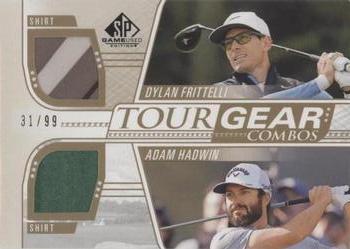 2021 SP Game Used - Tour Gear Combos Gold #TG2-FH Dylan Frittelli / Adam Hadwin Front