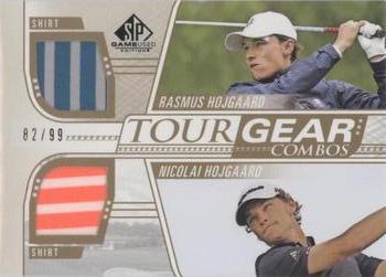 2021 SP Game Used - Tour Gear Combos Gold #TG2-HH Rasmus Hojgaard / Nicolai Hojgaard Front