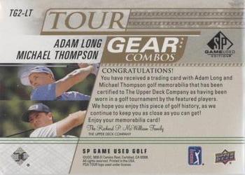 2021 SP Game Used - Tour Gear Combos Gold #TG2-LT Adam Long / Michael Thompson Back