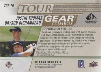 2021 SP Game Used - Tour Gear Combos Gold #TG2-TD Justin Thomas / Bryson DeChambeau Back