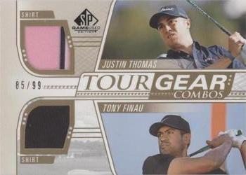2021 SP Game Used - Tour Gear Combos Gold #TG2-TF Justin Thomas / Tony Finau Front