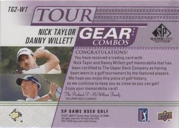 2021 SP Game Used - Tour Gear Combos Purple #TG2-WT Nick Taylor / Danny Willett Back