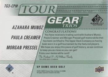 2021 SP Game Used - Tour Gear Trios Green #TG3-CPM Azahara Munoz / Paula Creamer / Morgan Pressel Back