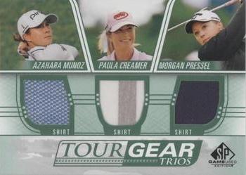 2021 SP Game Used - Tour Gear Trios Green #TG3-CPM Azahara Munoz / Paula Creamer / Morgan Pressel Front