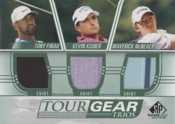 2021 SP Game Used - Tour Gear Trios Green #TG3-FKM Tony Finau / Kevin Kisner / Maverick McNealy Front