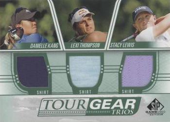 2021 SP Game Used - Tour Gear Trios Green #TG3-LTK Danielle Kang / Lexi Thompson / Stacy Lewis Front