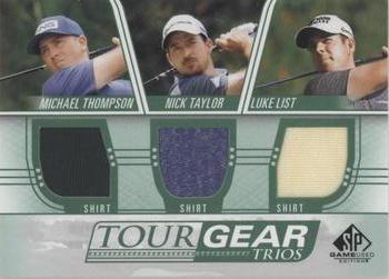 2021 SP Game Used - Tour Gear Trios Green #TG3-LTT Michael Thompson / Nick Taylor / Luke List Front